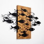 Wallity Shoal Accesorio de Pared de Madera y Metal Nogal y Negro